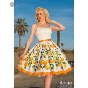 Pin Up Girl Clothing Jenny Dress in Orange Print